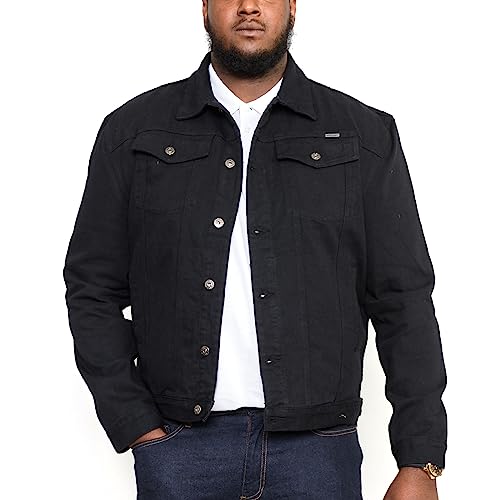 D555 Big & Tall Denim Jacket - Herren, Schwarz , XXXXXXXXL von D555