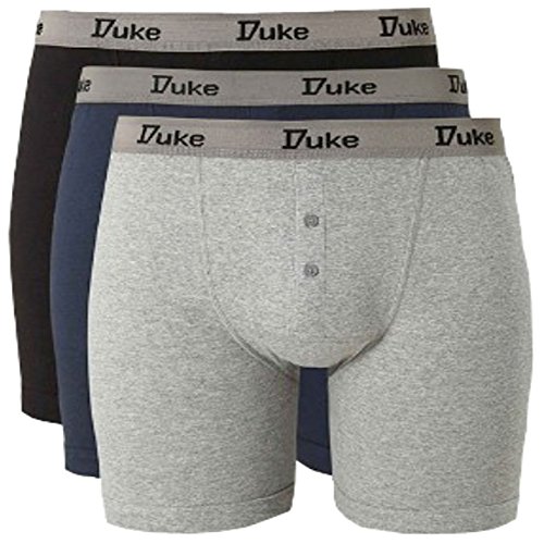 groß king-size Duke London Fahrer ks2005 Herren 3er-Pack Boxer Shorts Größe 1XL to 8XL - Grau - Marineblau - Schwarz - 3er Pack, XXXXXXXXL von D555