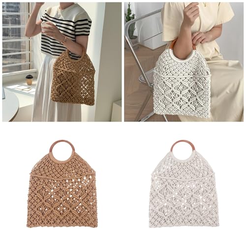 DABAIXIONG All Matching Handtasche Für Frauen Urlaubstasche Baumwollseil Reisen Reisetasche Frauen Handgewebetes Strandtasche DABAIXIONG All Matching Handtasche Für Frauen Urlaubstasche Baumwollseil Reisen Reisetasche Frauen Handgewebetes Strandtasche von DABAIXIONG