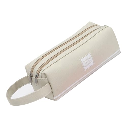 DABAIXIONG Bleistift Mit Großer Kapazität Bleistift Zurück Reisebeutel Leinwand Beutel Reise Make Up Beutel Für Schüler Der Schüler Schule Farbenfroher Bleistiftbehälter von DABAIXIONG