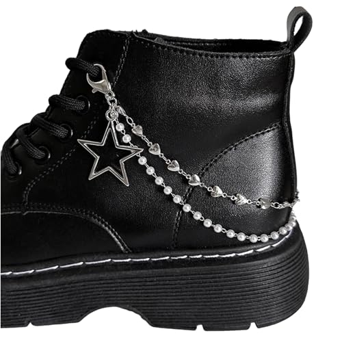 DABAIXIONG Doppelschichtschuhketten Modische Schnürsenkeldekoration Stern/Herzperlen Schuhschnalle Für Stiefel Und Leinwandschuhe DABAIXIONG Doppelschichtschuhketten Modische Schnürsenkeldekoration Stern/Herzperlen Schuhschnalle Für Stiefel Und Leinwandschuhe von DABAIXIONG