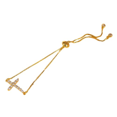 DABAIXIONG Elegantes Armband Kubikzirkonia Charmkettenarmband Einstellbare Länge Armband Kupferstruktur Für Verschiedene Anlässe von DABAIXIONG