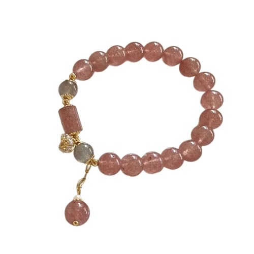 DABAIXIONG Imitation Perlen Erdbeerquartzes Stretch Armband Elastische Perlen Armband Schmuck Für Frauen Mädchen Mode Geschenk von DABAIXIONG