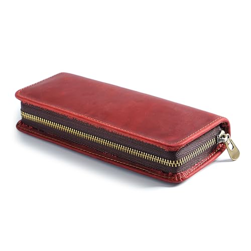 DABAIXIONG Lederstiftkoffer Brunnenhalter Reißverschluss Lederbeutel Elastizität Slots Halten 5-11 Bleistift Für Frauen Männer Business Professional Pen Case von DABAIXIONG