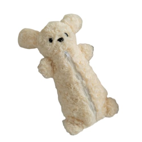 DABAIXIONG Plüschbären Bleistift Gehäuse 10.6x6inch Stift Organisatoren Reisen Make Up Tasche Große Kapazität Reißverschlüsse Für Frauen Girl Office School Bärentasche von DABAIXIONG