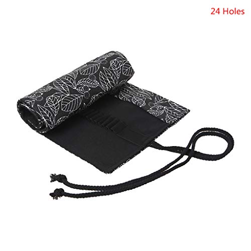 DABAIXIONG Schöne Blattschule Bleistift Für Case Roller 24.12.36/48/72 Löcher Löcher Leinwand Bleistift Hülle Beutel Tragbares Büro Stationerie Make Up School Supplies Middle High College Schüler von DABAIXIONG