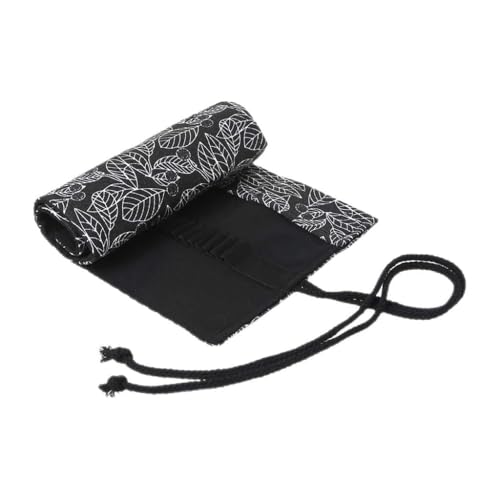 DABAIXIONG Schöne Blattschule Bleistift Für Case Roller 24.12.36/48/72 Löcher Löcher Leinwand Bleistift Hülle Beutel Tragbares Büro Stationerie Make Up School Supplies Middle High College Schüler von DABAIXIONG