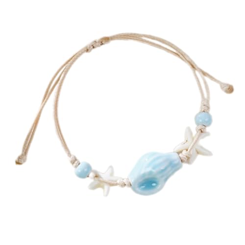 DABAIXIONG Sea Thema Keramik Star Fish Conch Bräde Armband Leichtes Handchain Schmuck Für Frauen Party Täglich Kleidung Accessoires Sommerresort Wear See Charme Armband von DABAIXIONG