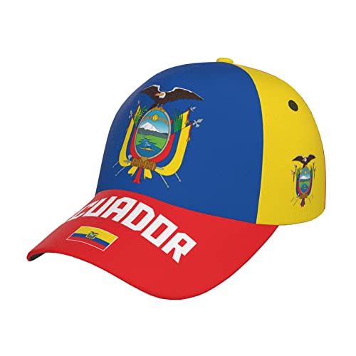 DABOYOZHZH Ecuador Flagge Cool Ecuadorian Baseball Cap 3D Full Print Adult Unisex Verstellbare Mütze Fußball Patriotische Caps, Flagge, Einheitsgre von DABOYOZHZH