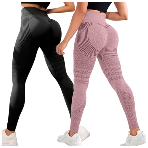 2er Pack Anti Cellulite Leggings Sport Leggings Damen Kompressionsleggins Booty Lifting Shaping Hohe Taille Sporthose Lange Blickdicht Kompressions Lipödem Yoga Hose von DACONGMING