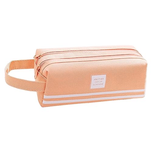 DACONGMING Federmäppchen, Mäppchen Reißverschluss Tasche, Federmäppchen mit Großer Kapazität Schreibwaren-Tasche, Langlebiges Federmäppchen (Pink, One Size) von DACONGMING