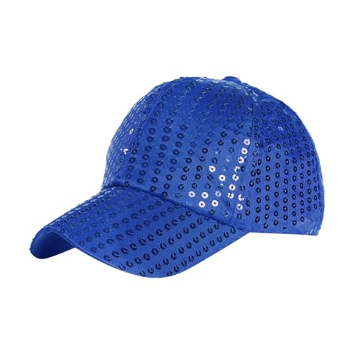 DACONGMING Glitzer Baseball Cap Glitzer Hut Karneval Kostüm Unisex Disco Outfit Pailletten Hut Accessoire Themenparty Lustige Kopfbedeckung Lustiger Hut (Blue, One Size) von DACONGMING