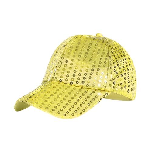 DACONGMING Glitzer Baseball Cap Glitzer Hut Karneval Kostüm Unisex Disco Outfit Pailletten Hut Accessoire Themenparty Lustige Kopfbedeckung Lustiger Hut (Gold, One Size) von DACONGMING