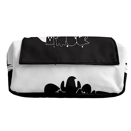 DACONGMING Halloween Kürbis Muster Stift Tasche Bleistift Fall Peripheren Bleistift Multifunktionale Werkzeuge Briefpapier Lagerung Box Tasche Werkzeugkiste Mit Schubladen (T, One Size) von DACONGMING