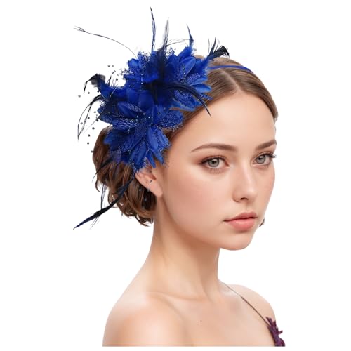 Damen Fascinator Hüte Pillbox Hut Haarspangen mit Schleier Stirnband und Einer Gegabelten Clip Tea Party Kopfbedeckung von DACONGMING