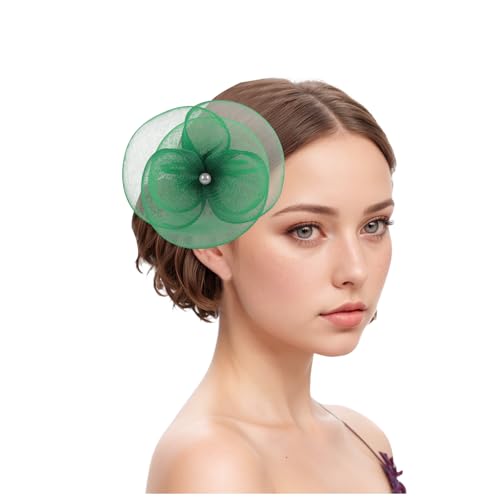 Damen Fascinator Hüte Pillbox Hut Haarspangen mit Schleier Stirnband und Einer Gegabelten Clip Tea Party Kopfbedeckung von DACONGMING