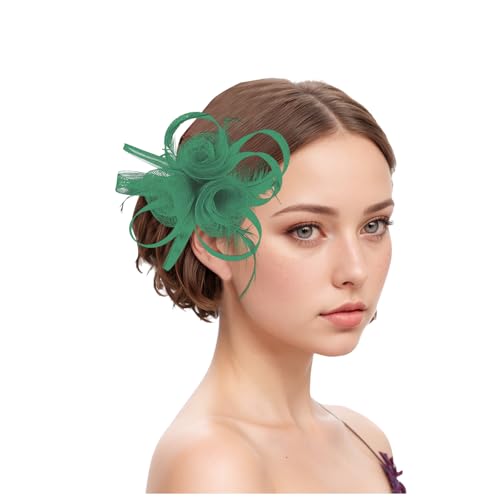 Damen Fascinator Hüte Pillbox Hut Haarspangen mit Schleier Stirnband und Einer Gegabelten Clip Tea Party Kopfbedeckung von DACONGMING
