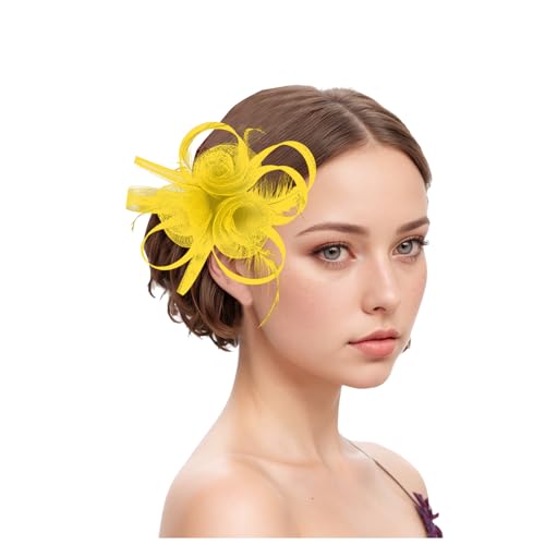 Damen Fascinator Hüte Pillbox Hut Haarspangen mit Schleier Stirnband und Einer Gegabelten Clip Tea Party Kopfbedeckung von DACONGMING