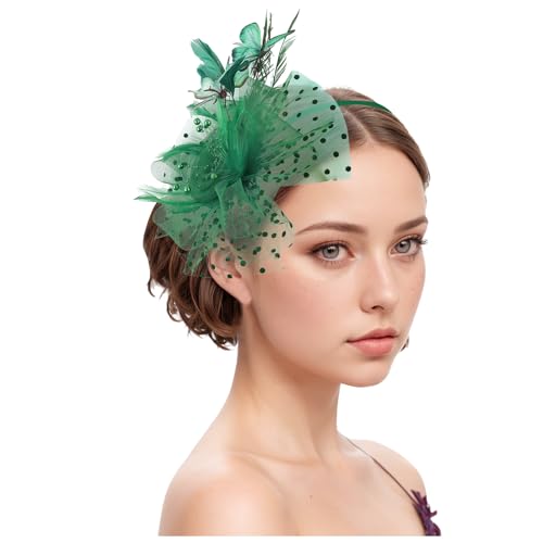 Damen Fascinator Hüte Pillbox Hut Haarspangen mit Schleier Stirnband und Einer Gegabelten Clip Tea Party Kopfbedeckung von DACONGMING