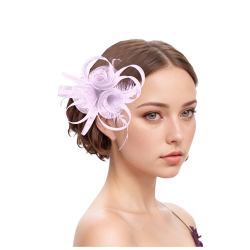 Damen Fascinator Hüte Pillbox Hut Haarspangen mit Schleier Stirnband und Einer Gegabelten Clip Tea Party Kopfbedeckung von DACONGMING