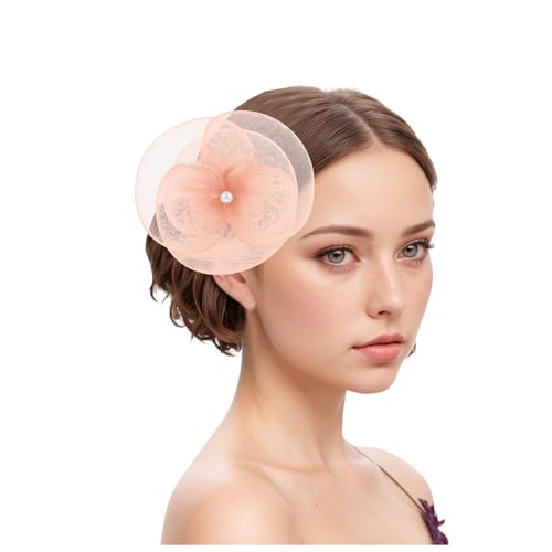 Damen Fascinator Hüte Pillbox Hut Haarspangen mit Schleier Stirnband und Einer Gegabelten Clip Tea Party Kopfbedeckung von DACONGMING