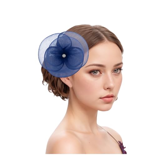 Damen Fascinator Hüte Pillbox Hut Haarspangen mit Schleier Stirnband und Einer Gegabelten Clip Tea Party Kopfbedeckung von DACONGMING