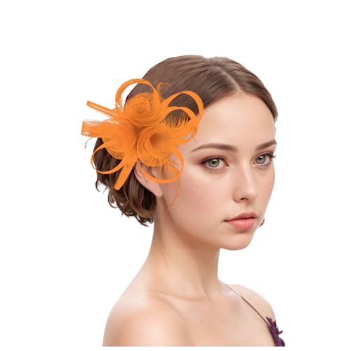 Damen Fascinator Hüte Pillbox Hut Haarspangen mit Schleier Stirnband und Einer Gegabelten Clip Tea Party Kopfbedeckung von DACONGMING