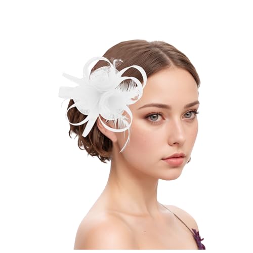 Damen Fascinator Hüte Pillbox Hut Haarspangen mit Schleier Stirnband und Einer Gegabelten Clip Tea Party Kopfbedeckung von DACONGMING