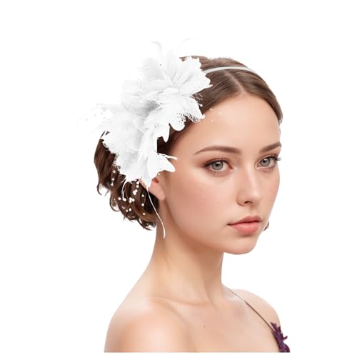 Damen Fascinator Hüte Pillbox Hut Haarspangen mit Schleier Stirnband und Einer Gegabelten Clip Tea Party Kopfbedeckung von DACONGMING