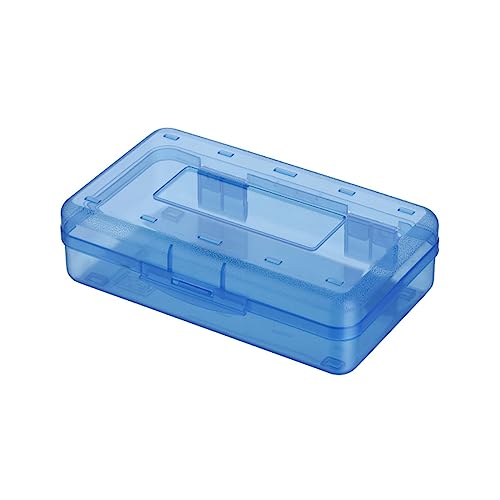 Transparentes Federmäppchen aus Kunststoff für Grund- und Sekundarschüler, niedliche Skizzenkunst-Studenten, minimalistische Schreibwarenbox Kunststoff-Bürostuhlmatte Für Teppich (Blue, One Size) von DACONGMING