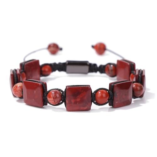 Armbänder Für Damen Und Herren – Natürliche Rote Steinschnur-Wickelarmbänder, Handgefertigt, Verstellbar, Geflochtenes Strand-Armband, Sommer-Strand-Schmuck Für Damen Und Mädchen, Party-Schmu von DACRWEKZ