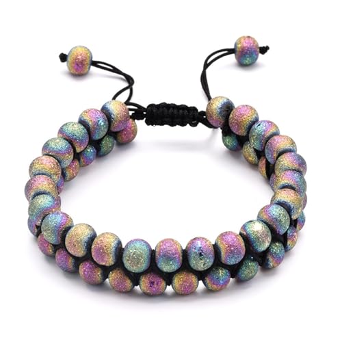 DACRWEKZ Armbänder Für Damen Und Herren – Natürliche Bunte Steine, Wickelarmbänder, Handgefertigt, Verstellbar, Geflochten, Strand-Armband, Sommer-Strand-Schmuck Für Damen Und Mädchen, Party-Schmuck, von DACRWEKZ