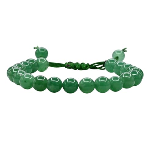 DACRWEKZ Armbänder Für Damen Und Herren – Natürliche Grüne Aventurin-Jade-Perlen. Armbänder, Verstellbares Handgewickeltes Geflochtenes Kordelzug-Armband, Kristall-Wickelarmband Für Damen Und Herren, von DACRWEKZ