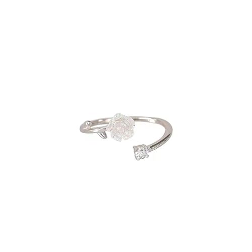 DACRWEKZ Verstellbare Ringe Für Damen – S925 Fashion Rose Offene Ringe Einfache Und Elegante Ringe Verstellbare Paare Daumen Finger Damenringe Für Frauen Geburtstag, Wie Abgebildet, Verstellbar von DACRWEKZ