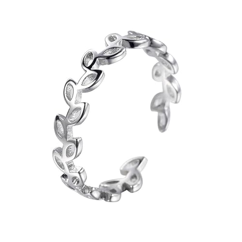 Ringe Für Frauen – S925, Schlichte Hohle Blattform, Verstellbar, Einfache Ringe, Modische Und Elegante Ringe Mit Offenem Finger, Niedliche Und Einfache Damenringe Für Mädchen Und Frauen, Wie Ab von DACRWEKZ