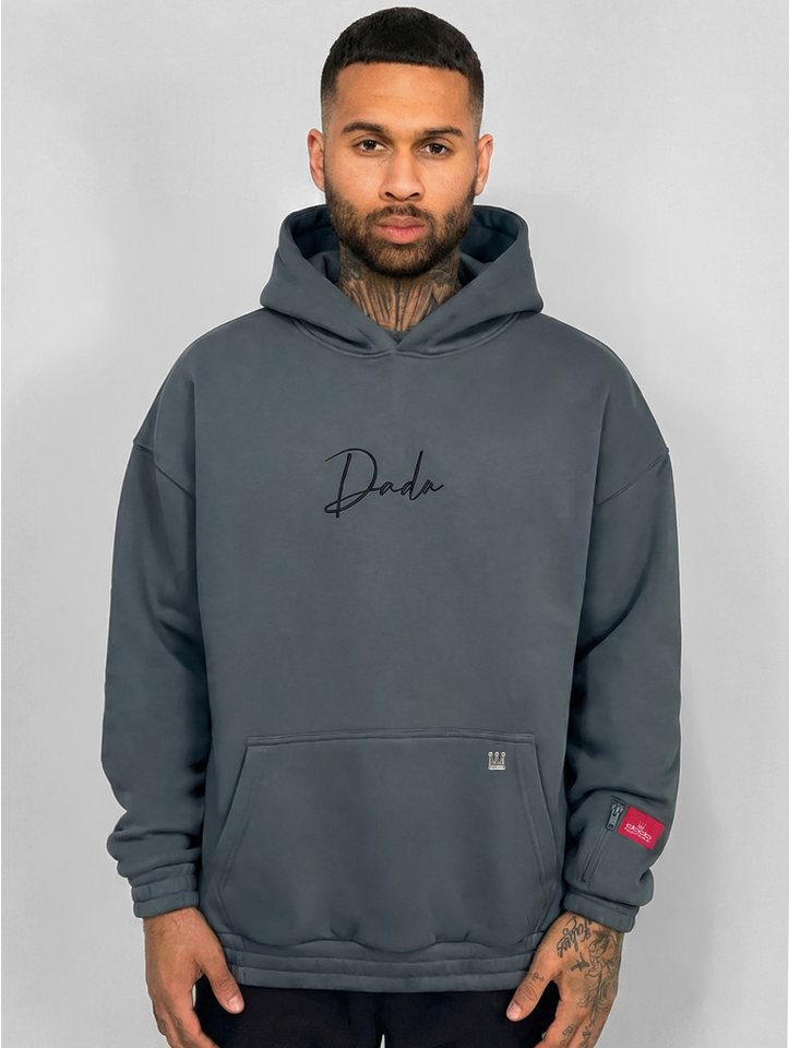 DADA Supreme Hoodie Oversized Fit mit Stickerei und Reißverschlusstasche New Basic Classic Logo von DADA Supreme