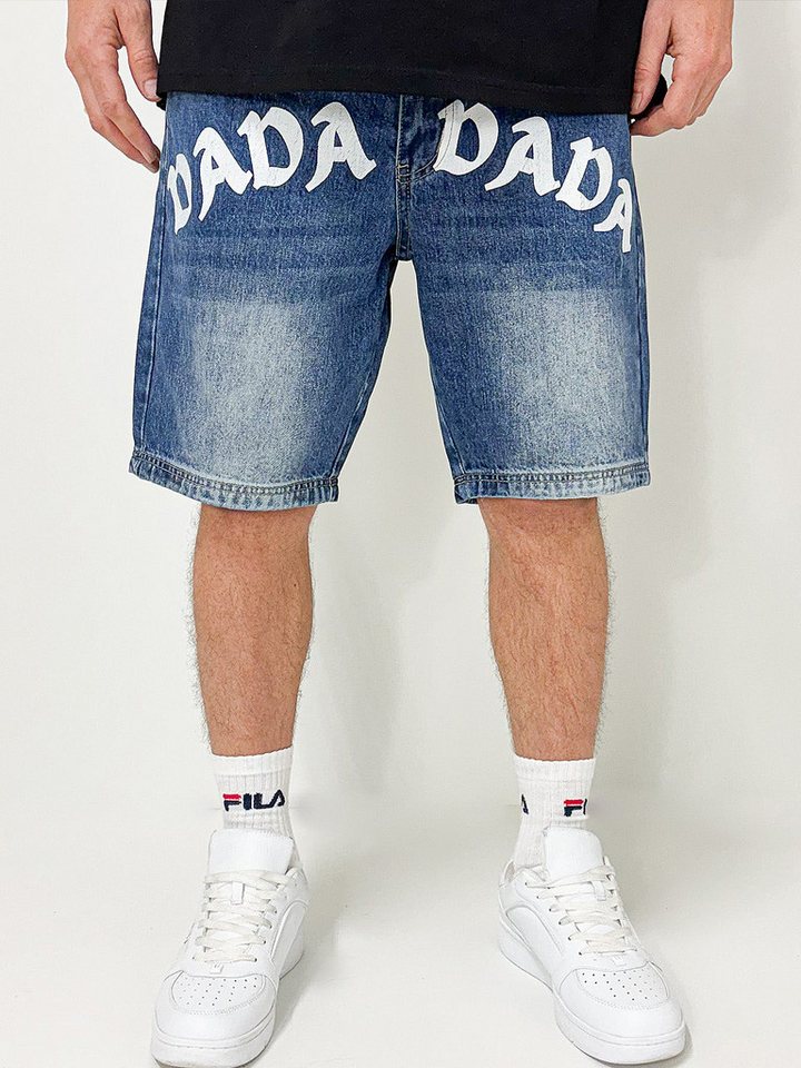 DADA Supreme Jeansshorts Loose Baggy Denim Bermuda mit Frontlogo Front Logo Denim von DADA Supreme