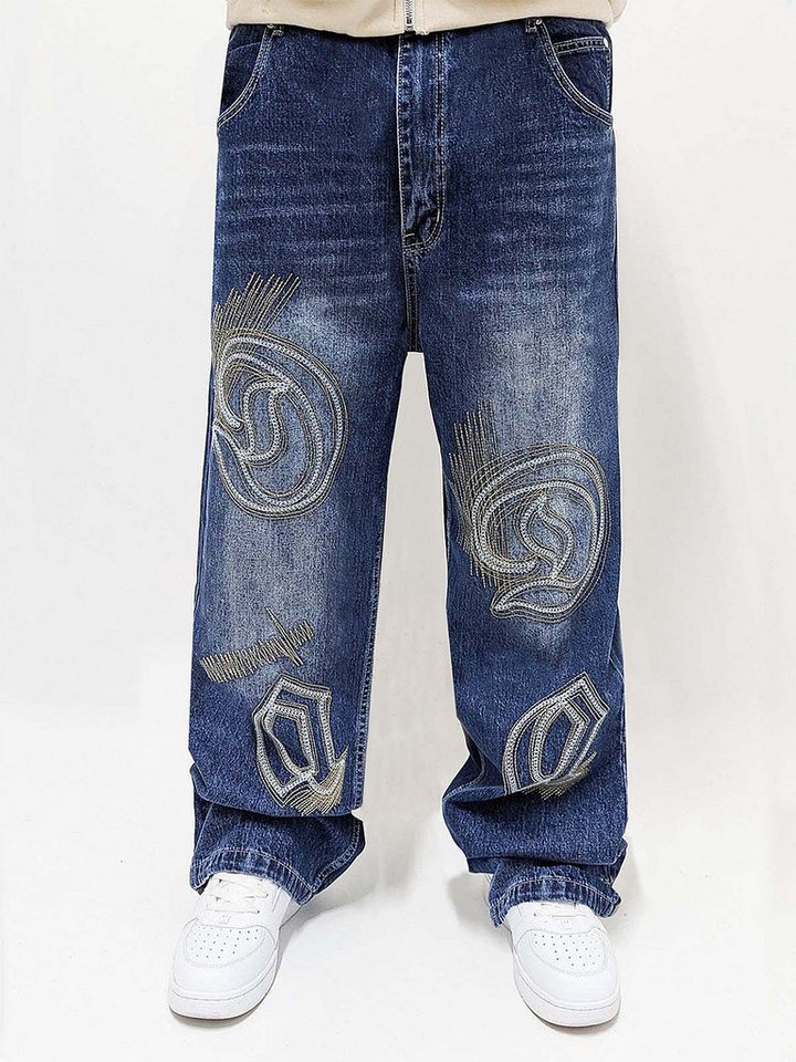 DADA Supreme Regular-fit-Jeans Mit kontrastreicher Stickerei und extra weitem Schnitt Goth Letters Baggy von DADA Supreme