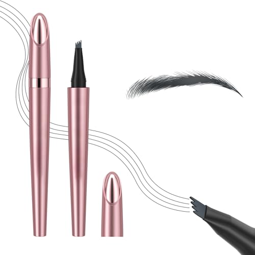 DADAPANGHU Augenbrauenstift Härchenzeichnung mit 4 Gabelspitzen, Neuer Microblading Augenbrauenstift, 3D, Wasserfest, Magisch, Natürlich (03-Grau) von DADAPANGHU