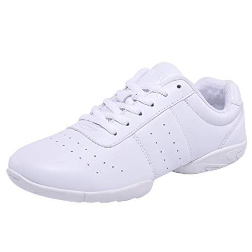 DADAWEN Damen Cheer Schuhe Mädchen Sneaker Outdoor Fitness Gymnastik Training Jazz Yoga Tanzschuhe, Weiß, 27 EU von DADAWEN