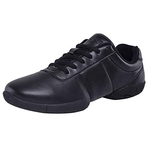 DADAWEN Damen Cheer Schuhe Mädchen Sneaker Outdoor Fitness Gymnastik Training Jazz Yoga Tanzschuhe,Schwarz,34 EU von DADAWEN