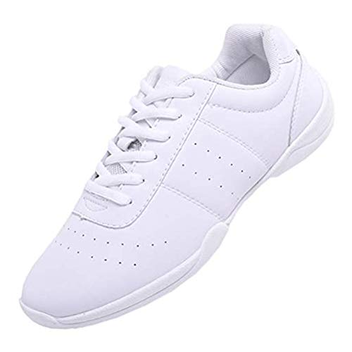 DADAWEN Damen Cheerleading Schuhe Madchen Tanz Turnschuhe Yoga Training Schuhe, Weiß, 43 EU von DADAWEN