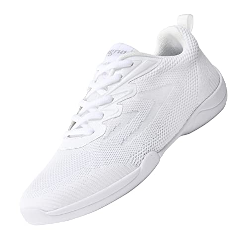 DADAWEN Damen Cheerleading Schuhe Mädchen Turnschuhe Gymnastik Jazz Yoga Tanzschuhe,Weiß,41 EU von DADAWEN