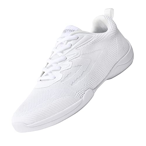 DADAWEN Damen Cheerleading Schuhe Mädchen Turnschuhe Gymnastik Jazz Yoga Tanzschuhe,Weiß,32 EU von DADAWEN