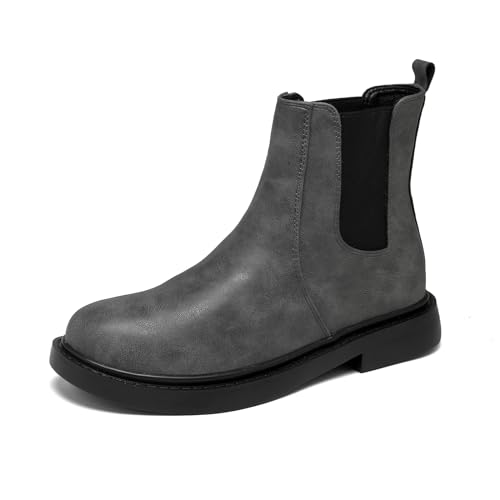 DADAWEN Damen Chelsea Boots Frühling Herbst Winter Stiefeletten,Grau,35 EU von DADAWEN
