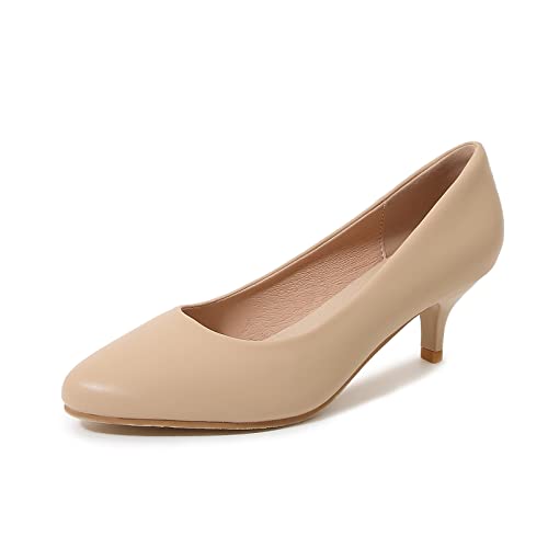 DADAWEN Damen Mary Jane Plateau Arbeit Party Kleidschuhe,Hautfarbe,41 EU von DADAWEN