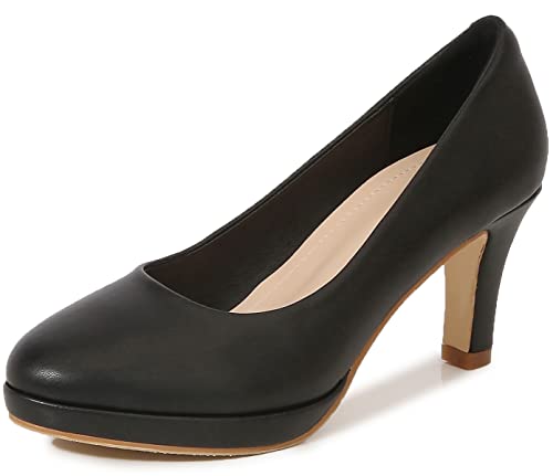 DADAWEN Damen Plateau Mary Jane Pumps Party Kleid Schuhe,Schwarz,38 EU von DADAWEN