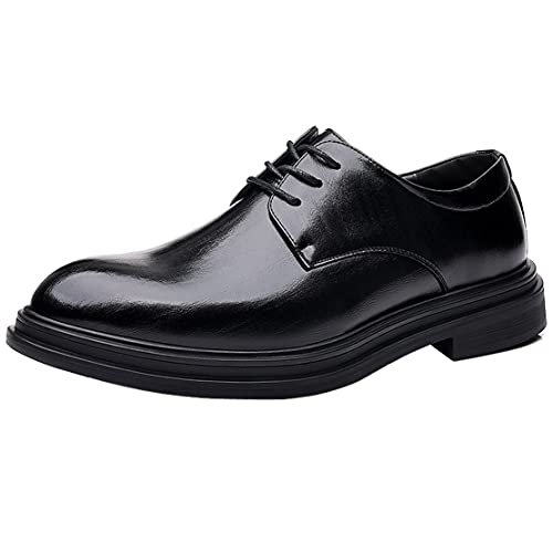 DADAWEN Herren Anzugschuhe Hochzeitsschuhe Business Schnürhalbschuhe Klassiker Oxfords,Schwarz,42 EU von DADAWEN