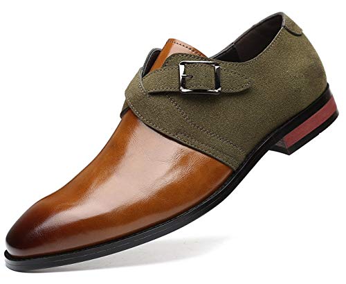 DADAWEN Herren Hochzeitsschuhe Business Smoking Oxfords Anzugschuhe Monk-Strap Mokassin 40 EU Braun von DADAWEN