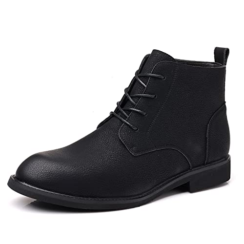 DADAWEN Herren Schnürstiefeletten Winter Oxfords Worker Boots,Herstellergröße 250,Schwarz,39.5 EU von DADAWEN